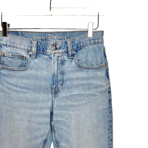 American Eagle 90s Skinny Light Wash Women’s Distressed Cutoff Jean Sz 6 Long - Picture 4 of 11